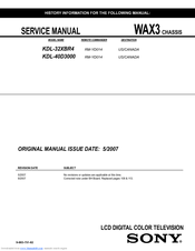 Sony BRAVIA KDL-32XBR4 Service Manual