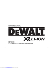 DeWalt XR Li-Ion DCF680-XE Instruction Manual