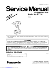 Panasonic EY7541 Simplified Service Manual