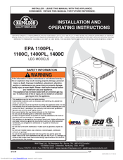Napoleon EPA 1100C Installation And Operating Instructions Manual