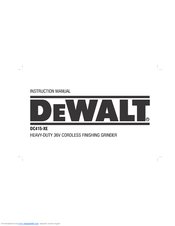 DeWalt DC415-XE Instruction Manual