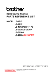 Brother LS-2020P Parts Reference List