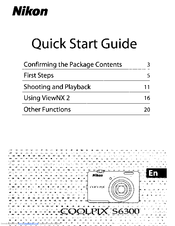 Nikon CoolPix S6300 Quick Start Manual