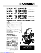 Kärcher HD 2700 DB Operator's Manual