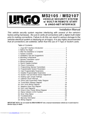 Clarion UNGO MS2105 Installation Manual