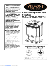 Vermont Castings RFSDV24 Installation Instructions And Homeowner's Manual
