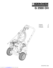 Kärcher G 2500 OH Operator's Manual