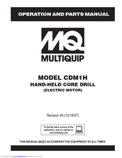 MULTIQUIP CDM1H Operation And Parts Manual