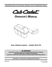 Cub Cadet 192 Operator's Manual