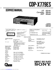 Sony CDP-X779ES Service Manual