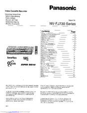 Panasonic NV-FJ730 Series Operating Instructions Manual