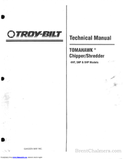 Troy-Bilt TOMAHAWK 15012 Technical Manual