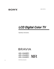 Sony BRAVIA XBR KDL-V40XBR1 Operating Instructions Manual