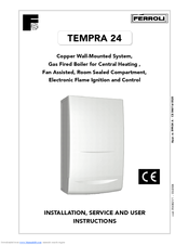 Ferroli TEMPRA 24 Installation, Service And User Instructions Manual