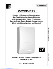 Ferroli DOMINA N 80 47-267-23 Installation, Service And User Instructions Manual