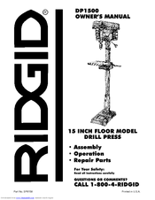 Ridgid DP1500 Owner's Manual