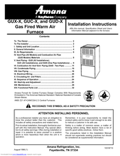 Amana GUX-X Installation Instructions Manual