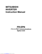 Mitsubishi FR-EPN Instruction Manual