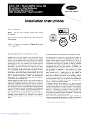 Carrier Infinity ICS 58MVC 100 Series Installation Instructions Manual