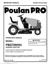 Poulan Pro PBGT26H54 Operator's Manual
