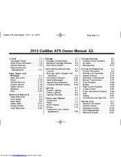 Cadillac 2013 ATS Owenrs Manual