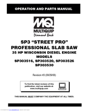 MULTIQUIP Diamond Back SP3 Street Pro Operation And Parts Manual