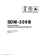 Comtech EF Data SDM-309B Installation And Operation Manual