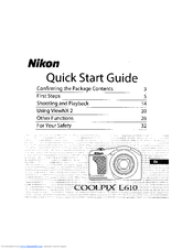 Nikon COOLPIX L610 Quick Start Manual