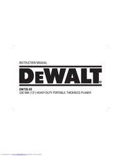 Dewalt DW735-XE Instruction Manual