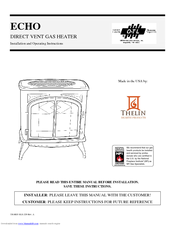 Echo DIRECT VENT GAS HEATER Installation And Operating Instructions Manual