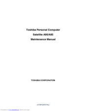 Toshiba Satellite A85 Maintenance Manual