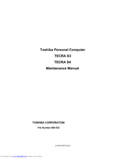 Toshiba Tecra S3 Maintenance Manual