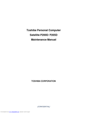 Toshiba P200D Maintenance Manual