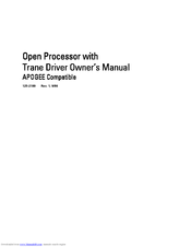 Siemens Open Processor with Trane Driver Owner's Manual