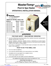Pentair Pool Products 300K BTU/HR Operation & Installation Manual