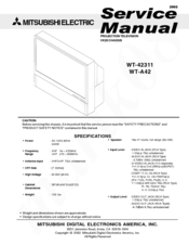 Mitsubishi Electric WT-42311 Service Manual