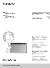 Sony Bravia XBR-55X900B Operating Instructions Manual