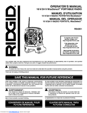 RIDGID R84081 Operator's Manual