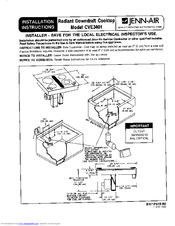 Jenn-Air CVE3401 Installation Instructions Manual