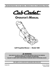 Cub Cadet 18M Operator's Manual