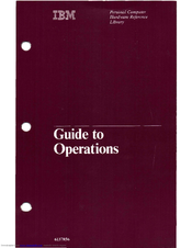 IBM Personal Computer Manual To Operations