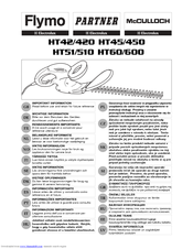 Flymo HT42/420 Operating Instructions Manual