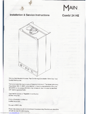 Baxi Potterton Gold Combi 24 HE Installation & Service Instructions Manual