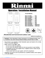 Rinnai V2020W Operation & Installation Manual