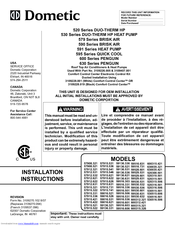 Dometic 59516.303 Installation Instructions Manual