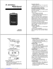 Motorola BRAVO Encore Operating Instructions