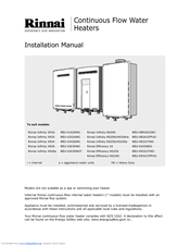 Rinnai Infinity XR20 Installation Manual