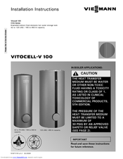 Viessmann VITOCELL-V 100 Installation Instructions Manual
