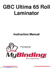 GBC GBC Ultima 65 Roll Instruction Manual