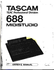 Tascam 688 Midistudio Owner's Manual